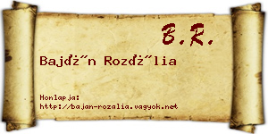 Baján Rozália névjegykártya